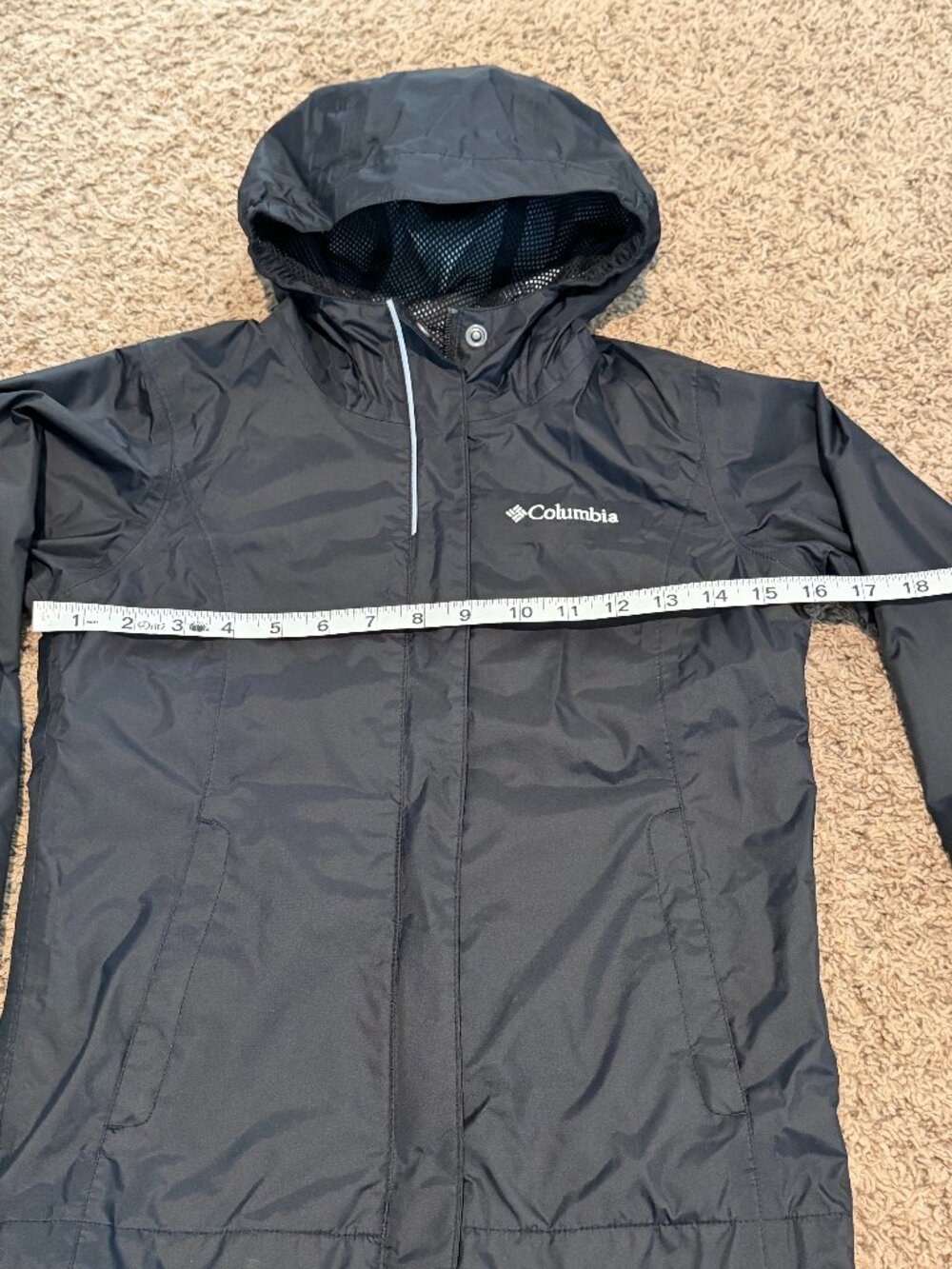 Columbia Kids Black Waterproof Rain Jacket - Size Small (8) Hooded - Picture 2 of 9